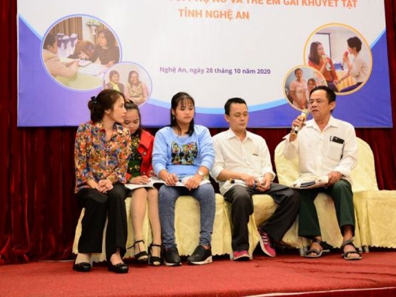 Lễ tổng kết Dự án Tăng cường năng lực ứng phó bạo lực trên cơ sở giới đối với phụ nữ và trẻ em gái khuyết tật tỉnh Nghệ An